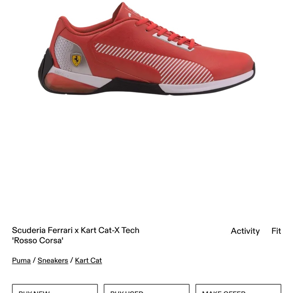 Puma Scuderia Ferrari Red and White Sneakers